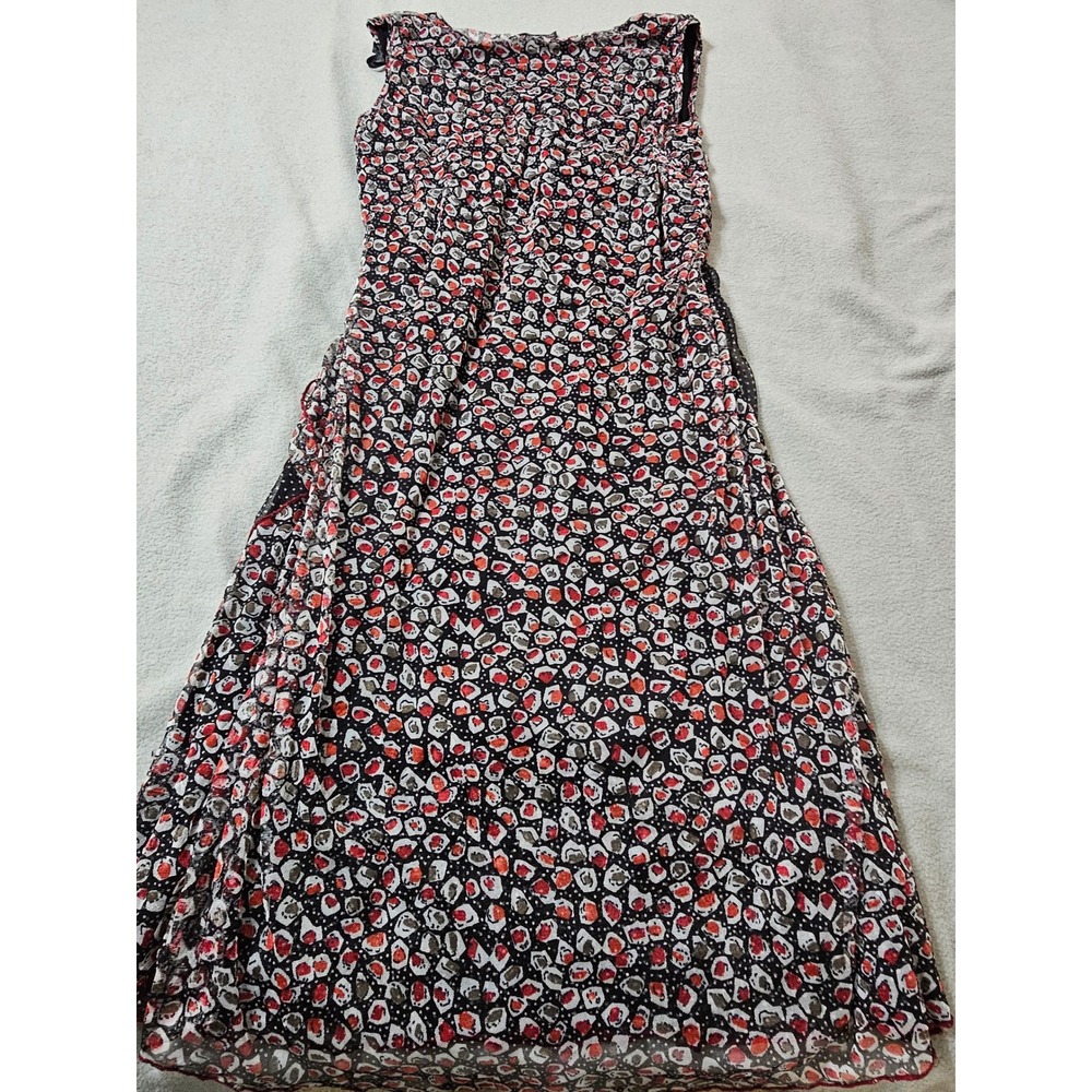Tango Mango Tiered Netted Midi Dress Size Large  red black beautiful  dress